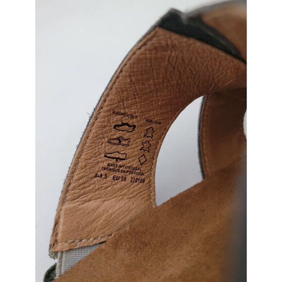 Taos MAGNIFICENT Steel Leather Adj Strap Sandals w/ Cork Footbed Women's 8-8.5 - Picture 7 of 8